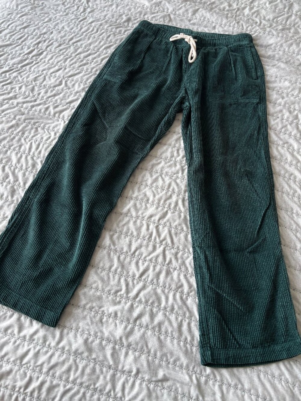 Aerie Corduroy Pants in Fall Green Colour